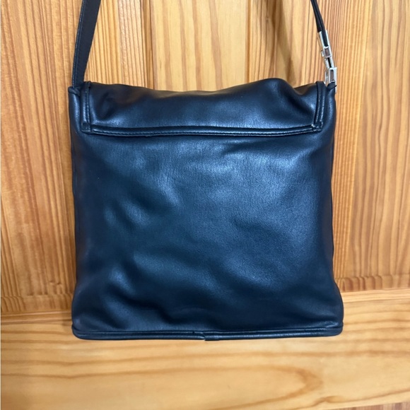 Liz Claiborne simplistic Black slim medium Leather Crossbody Adjustable Strap - Picture 6 of 13